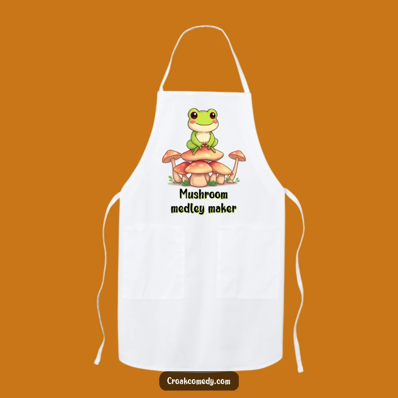 Funny Frog Garden Apron: Happy Mushroom Balancer, Whimsical Funny Gift