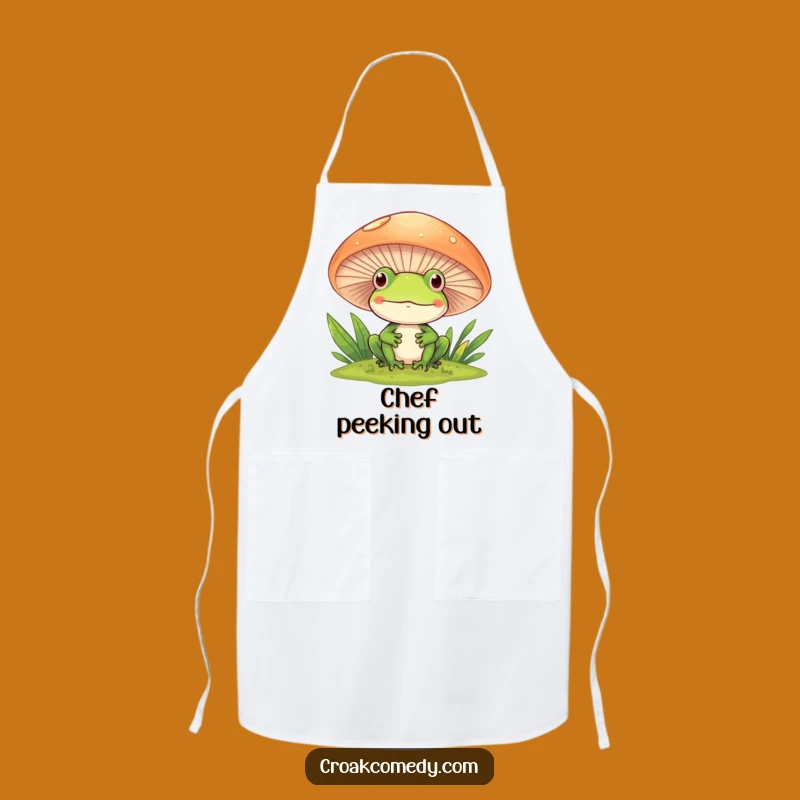Funny Frog Mushroom Apron - Quirky Kitchen Wear for Nature-Loving Chefs