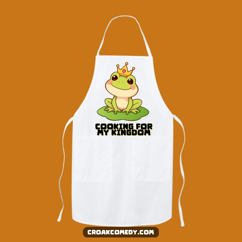Funny Royal Frog Apron: Cook with Regal Flair and Amphibian Style