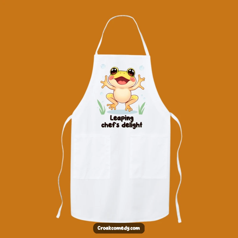 Funny Excited Frog Apron - Joyful Kitchen Wear for Energetic Cooks