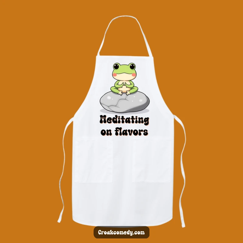 Funny Meditating Frog Apron: Cook with Calmness and Amphibian Serenity
