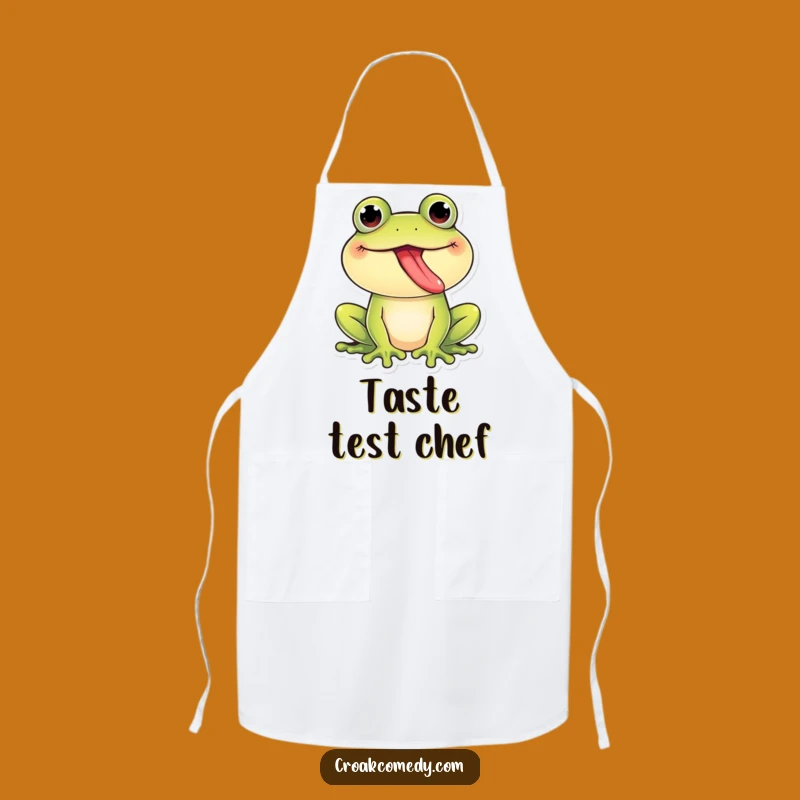 Funny Giggling Frog Tongue Out Apron: Playful Amphibian Kitchenwear for a Hilarious Gift!