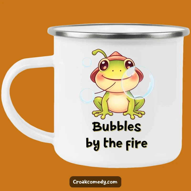 Funny Frog Hat Camping Mug: Bubble Blowing Outdoor Gift