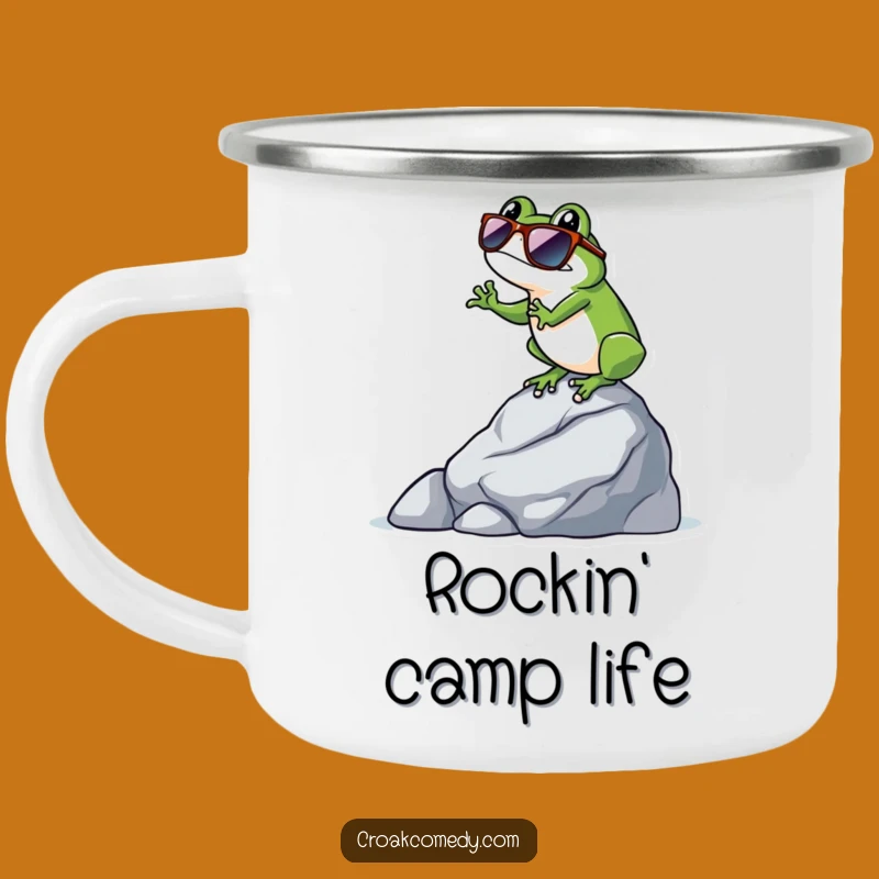 Funny Cool Frog Camping Mug: Sunglasses Rock Balance, Ideal Funny Outdoor Gift