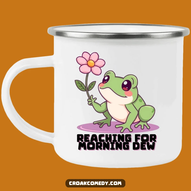 Funny Determined Frog Flower Camping Mug: Fuel Your Adventures with Grit