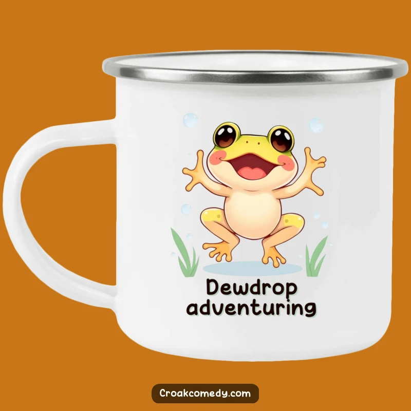 Funny Excited Frog Camping Mug - Durable & Joyful Drinkware for Adventurers