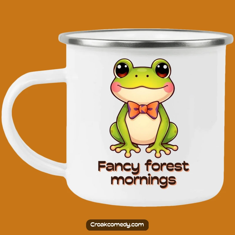 Funny Frog Bow Tie Camping Mug - Adventure Ready with Dapper Humor!