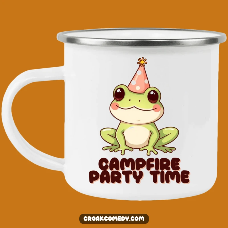 Funny Frog Party Hat Camping Mug - Festive Adventure Fuel for Campers