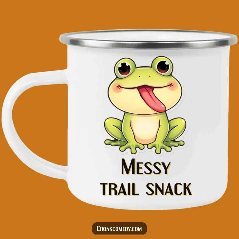 Funny Giggling Frog Tongue Out Camping Mug: Playful Amphibian Drinkware for Hilarious Adventures!