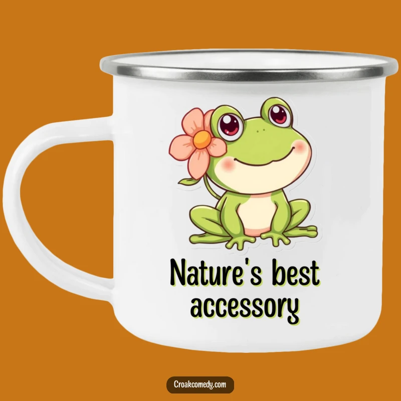 Funny Happy Frog Camping Mug: Cheerful Floaty Flower Companion