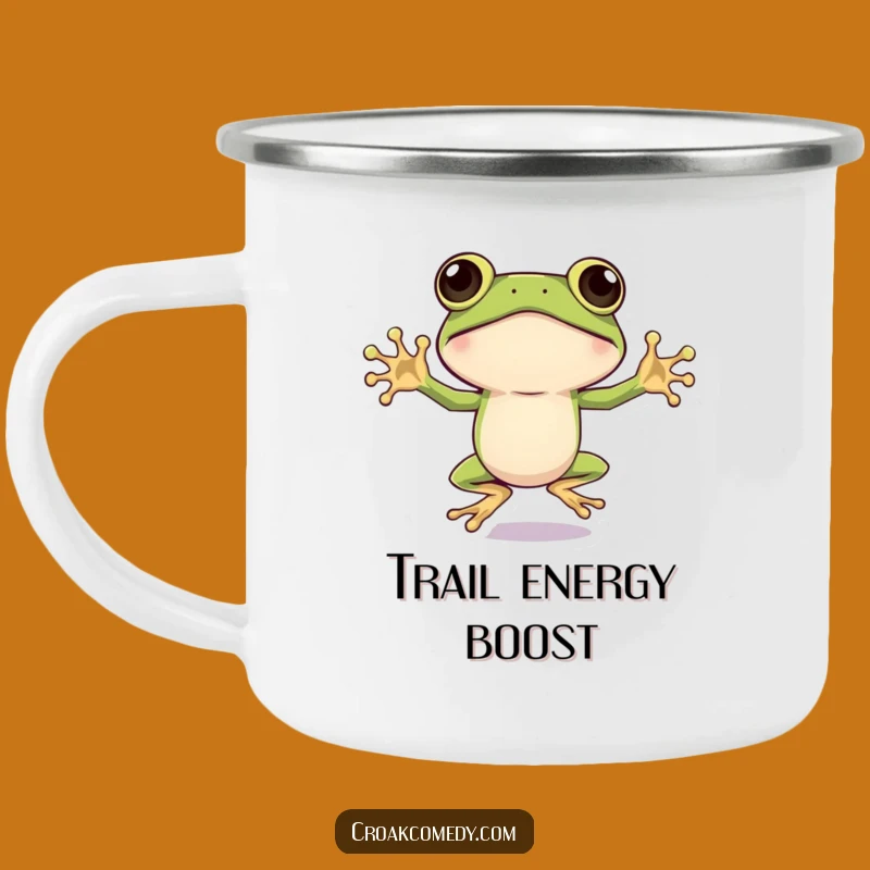 Funny Big Eyed Frog Jumping Jack Camping Mug: Energetic Amphibian Drinkware for Hilarious Adventures!