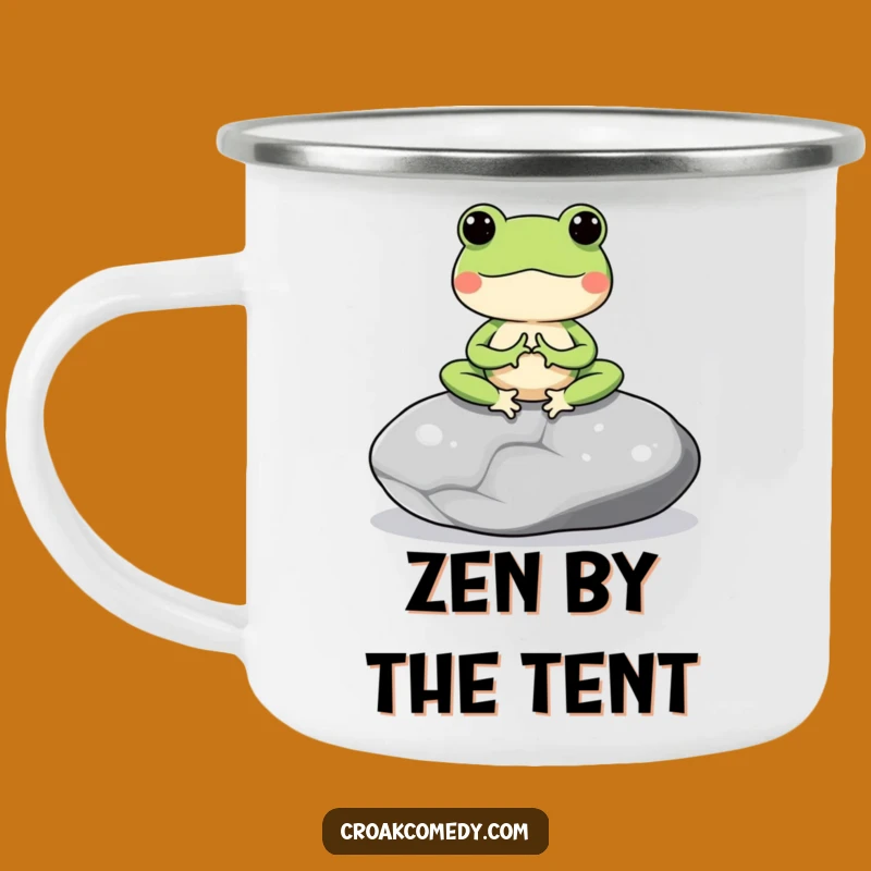 Adventure Ready Funny Meditating Frog Camping Mug: Sip Peacefully Outdoors