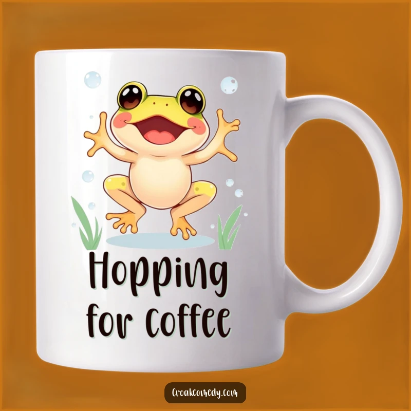 Funny Excited Frog Dewdrop Mug - Joyful Leap Gift for Energetic Souls
