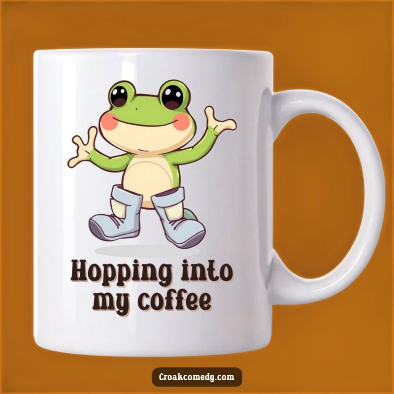 Funny Frog Boots Mug: Joyful Hopper's Adventure Perfect Funny Gift