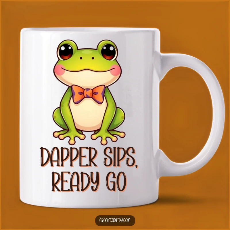 Funny Frog Bow Tie Mug - A Hilarious Gift for Amphibian Admirers!