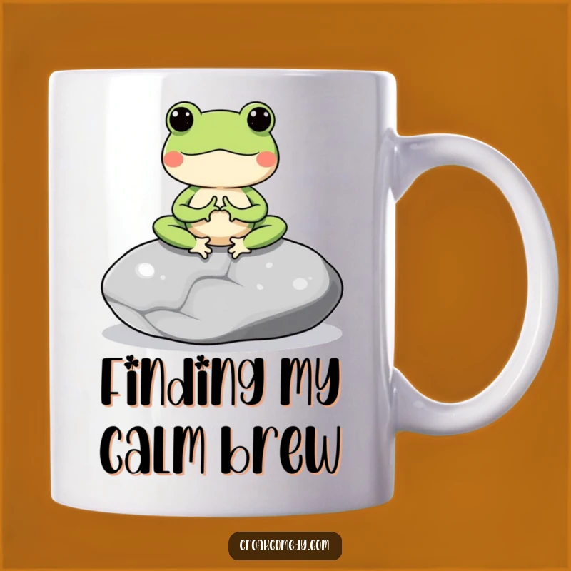 Funny Meditating Frog Mug: Find Your Zen with Peaceful Amphibian Calm