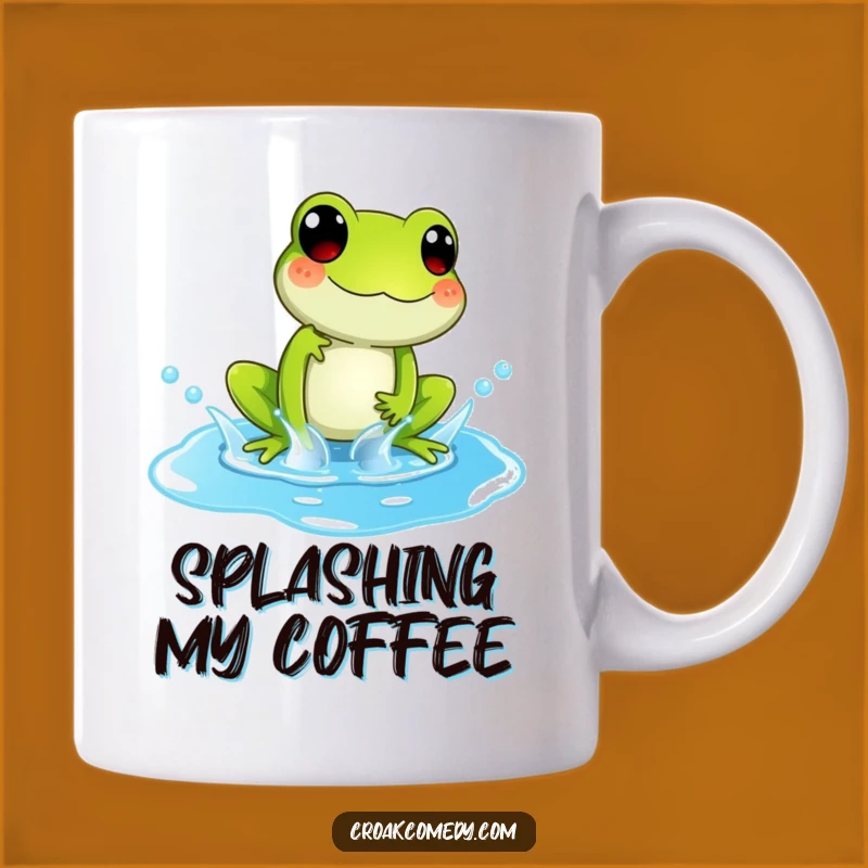 Funny Splashing Frog Mug: Joyful Amphibian Playtime Gift for Fun Lovers