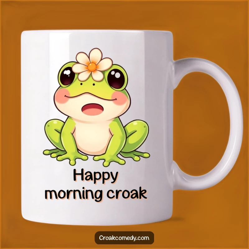 Funny Frog Mug: Happy Flower Topper, Perfect Cheerful Nature Gift