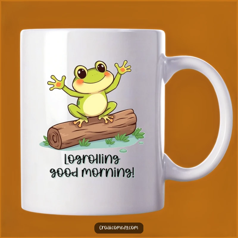 Funny Frog Dance Log Mug: Cheerful Amphibian Gift for Frog Lovers