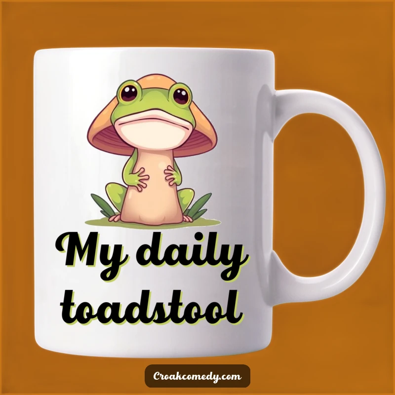 Funny Frog Mushroom Mug: Curious Peeker Design, Mysterious Funny Gift Idea
