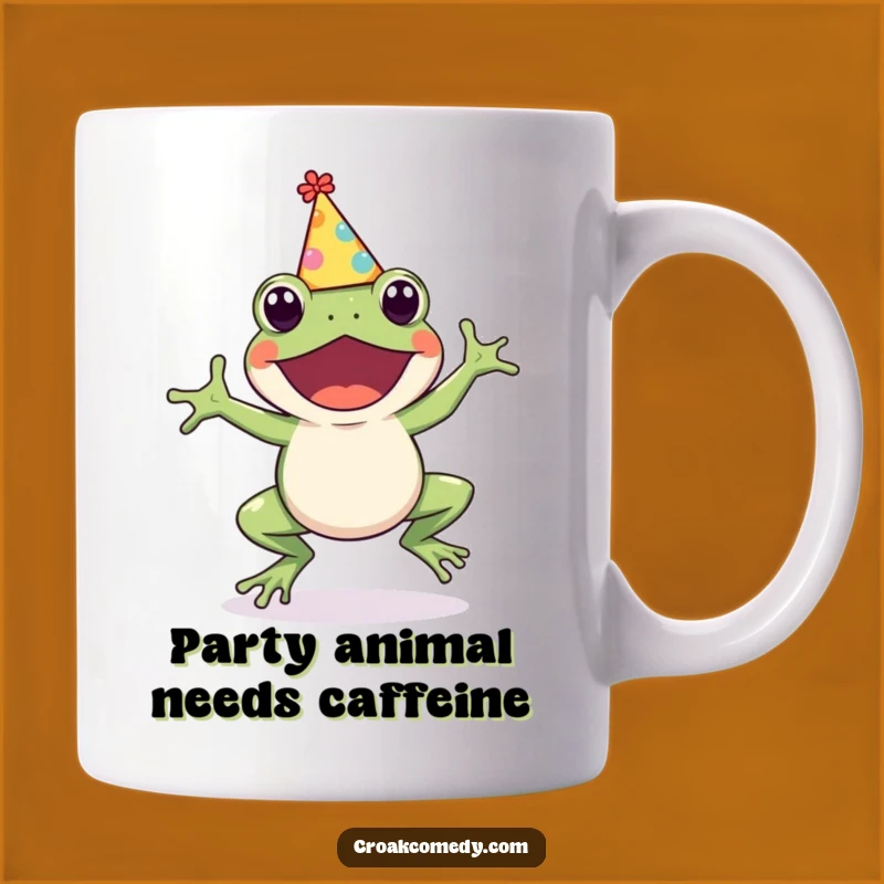 Funny Frog Party Hat Mug: A Cute Hopping Friend for a Giggle-Filled Gift!