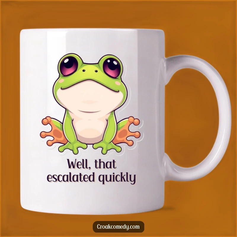 Funny Surprised Frog Mug: Wide-eyed Reaction Gift for Frog Lovers