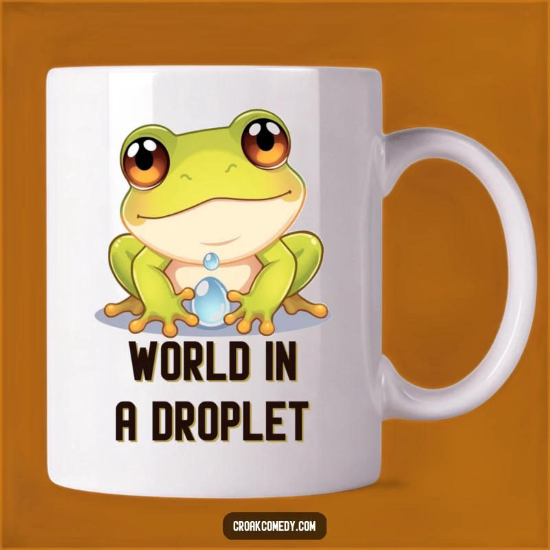 Funny Frog Dewdrop Mug - Curious Frog Wide Eyes Macro Photo Gift