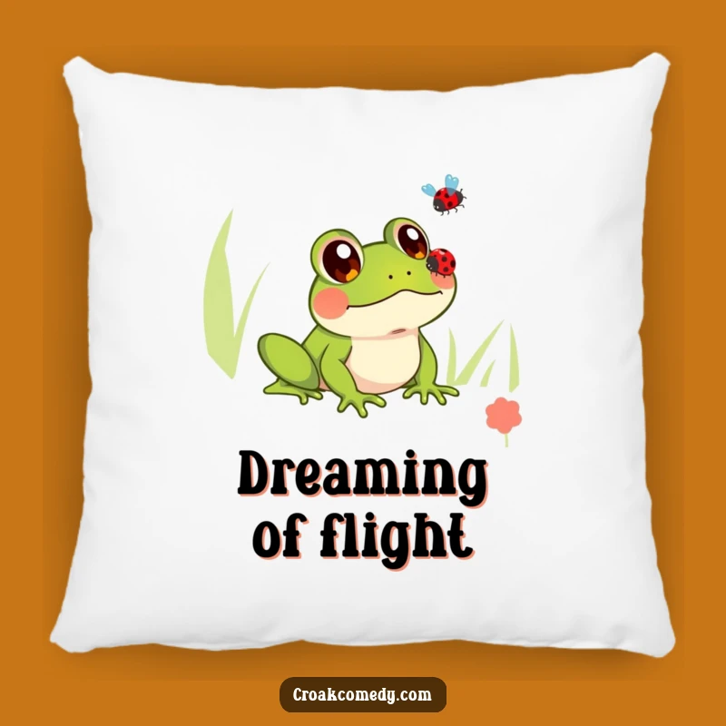Funny Frog Pillow: Innocent Eyes Ladybug Pillow, Comfy Funny Gift for Sweet Dreams