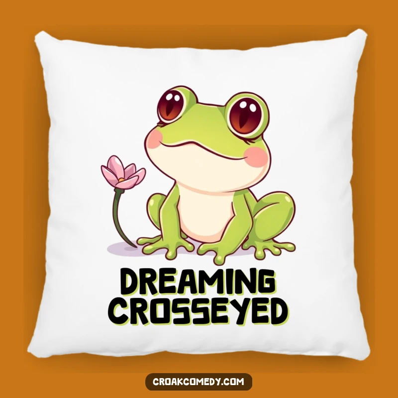 Funny Crossed-Eyed Frog Pillow: Soft Bewildered Cushion, Your Cozy Funny Gift