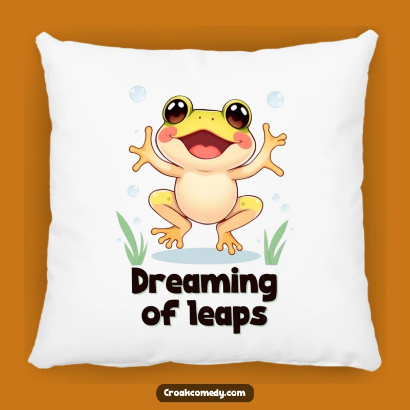 Funny Excited Frog Pillow - Soft & Joyful Cushion for Energetic Homes