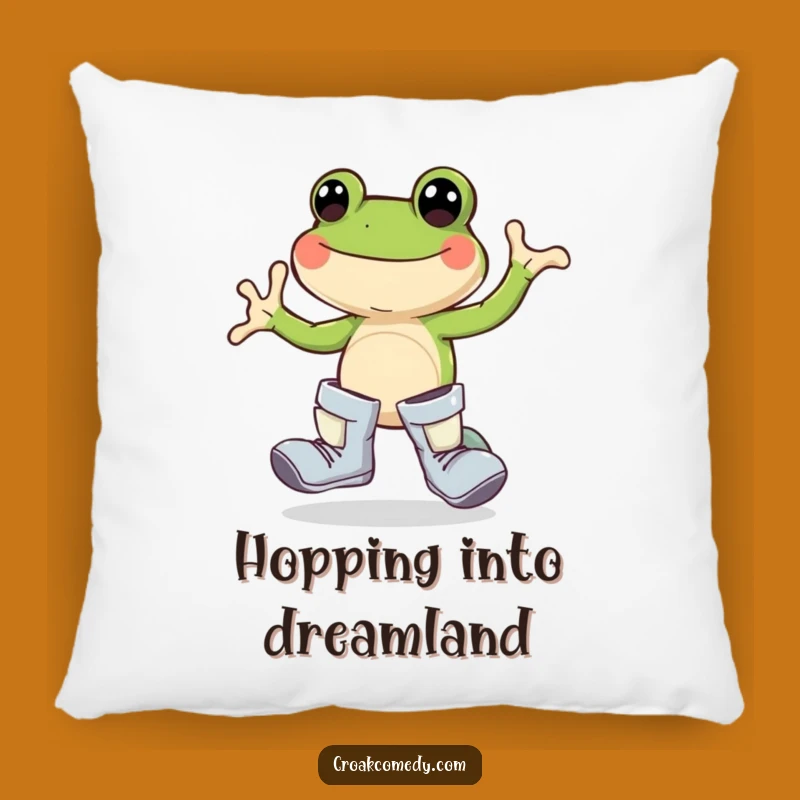 Funny Frog Boots Pillow: Cozy Joyful Hopper's Comfort Funny Gift