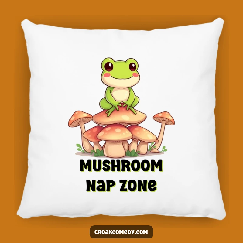 Funny Frog Mushroom Zen Pillow: Happy Character's Balanced Rest, Soft Funny Gift