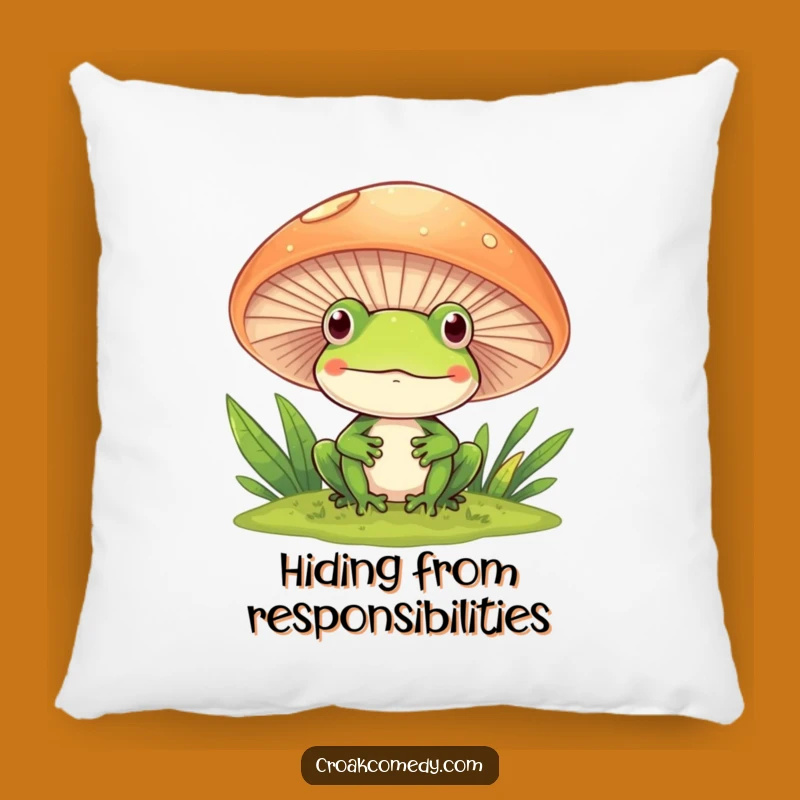 Funny Frog Mushroom Pillow - Soft & Whimsical Cushion for Nature Enthusiasts