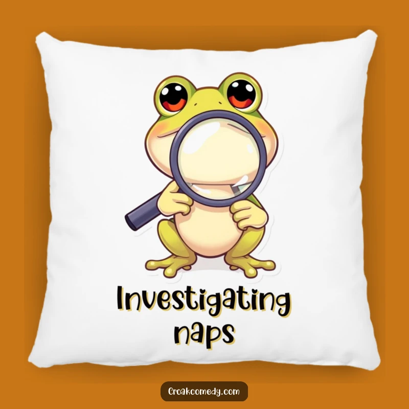 Funny Frog Investigation Pillow: Curious Character's Cozy Find, Soft Funny Gift
