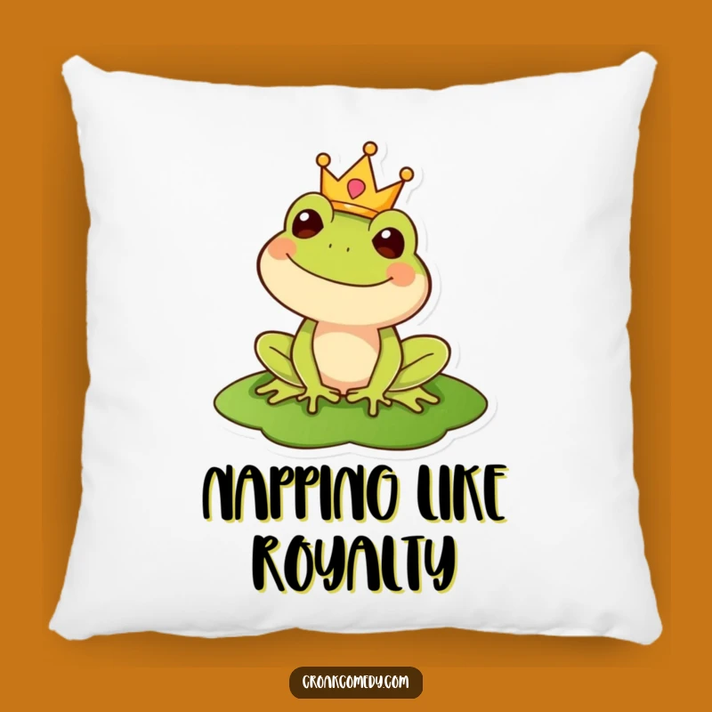 Soft Funny Royal Frog Pillow: Cuddle Up with Kingly Amphibian Comfort