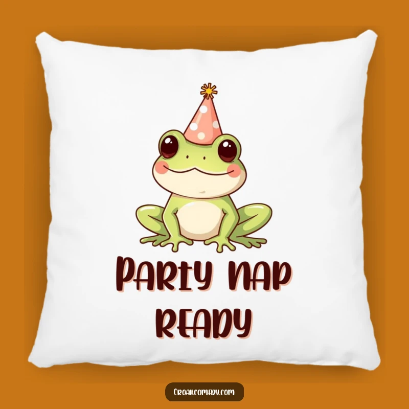 Cozy Funny Frog Party Hat Pillow - Soft Comfort with a Festive Design