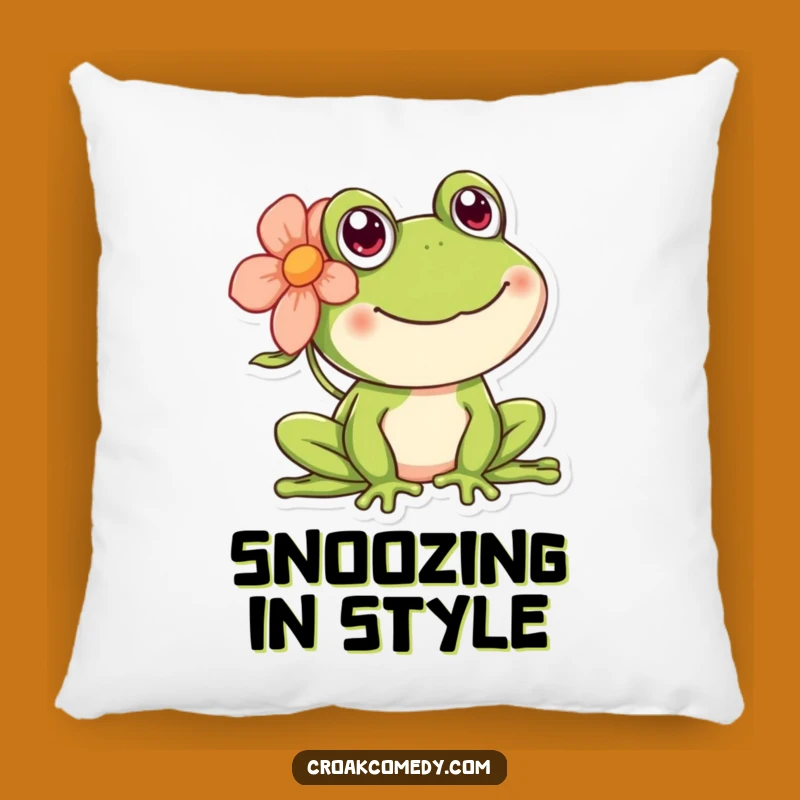 Funny Happy Frog Pillow: Cozy Floaty Flower Comfort