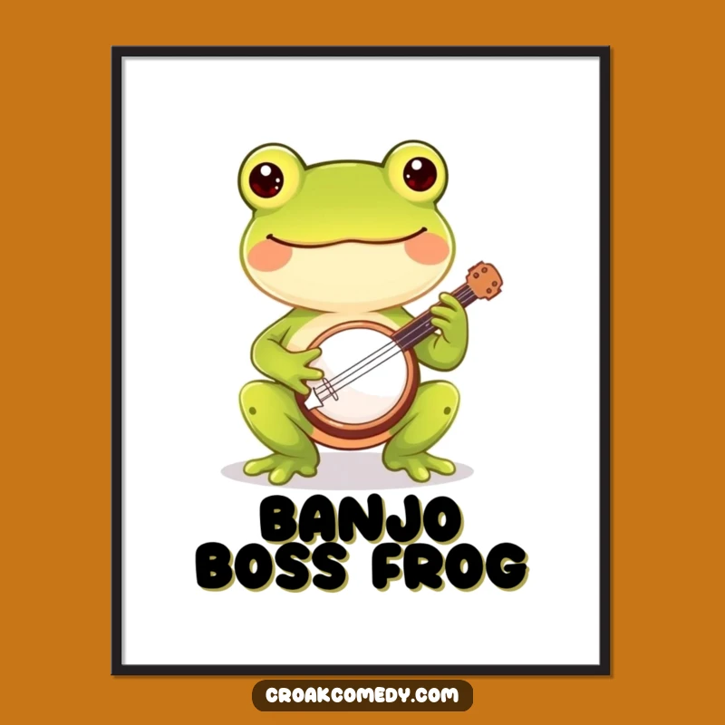 Funny Frog Digital Print - Cheerful Banjo Art, Instant Humorous Decor