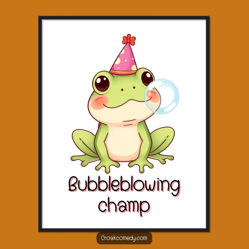 Funny Frog Party Digital Art Print - Instant Hilarious Download for Frog Lovers