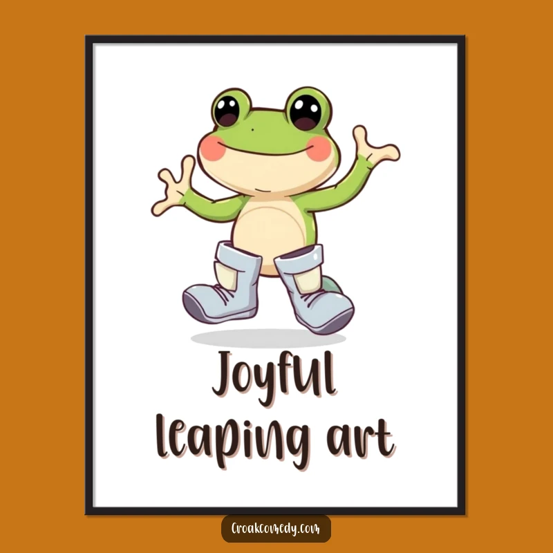 Funny Frog Boots Digital Art: Joyful Hopper's Print Perfect Funny Gift