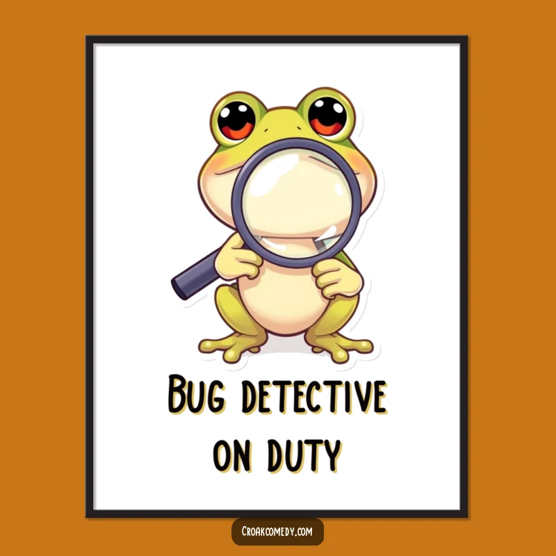 Funny Frog Magnifying Art Print: Curious Character's Close-Up, Instant Funny Gift Download