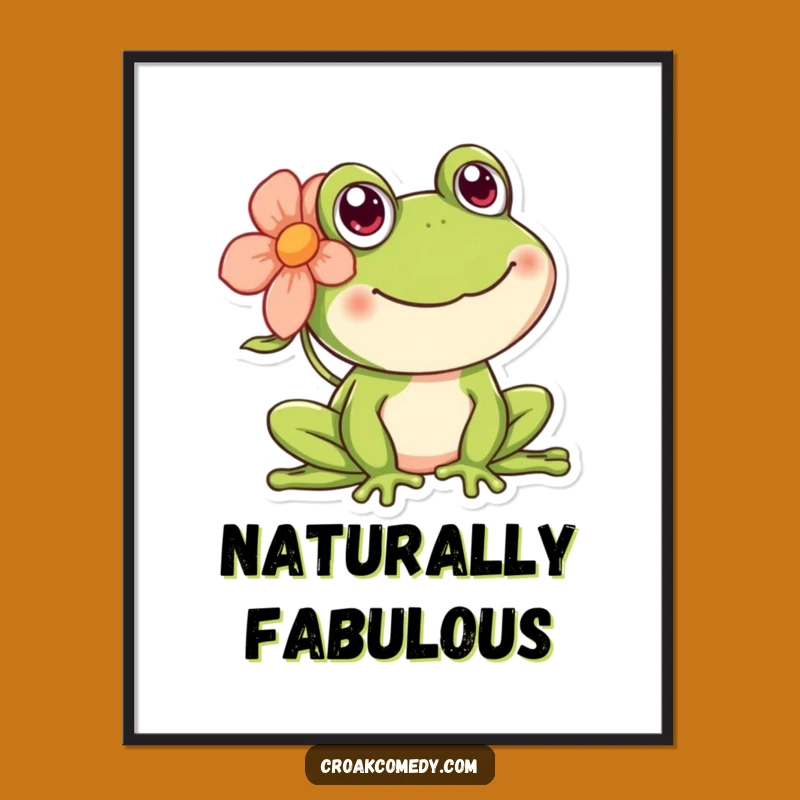 Funny Happy Frog Digital Art: Cheerful Floaty Flower Printable