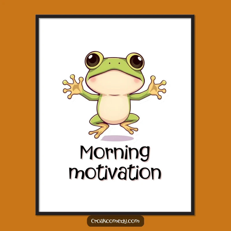 Funny Big Eyed Frog Jumping Jack Digital Print: Energetic Amphibian Art for Instant Hilarious Decor!
