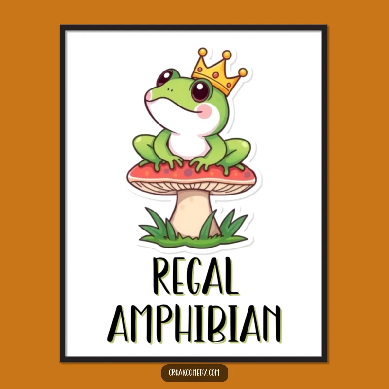 Funny Frog King Digital Art: Regal Scene, Instant Funny Gift for Decor