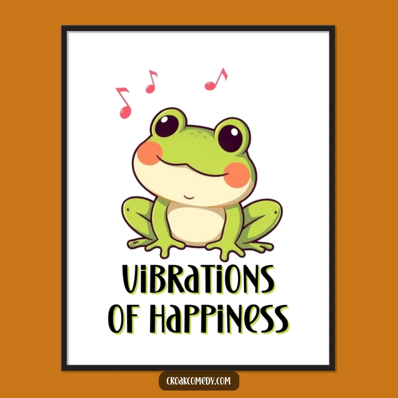 Funny Croaking Frog Digital Art Print: Musical Amphibian Decor, Perfect Funny Gift