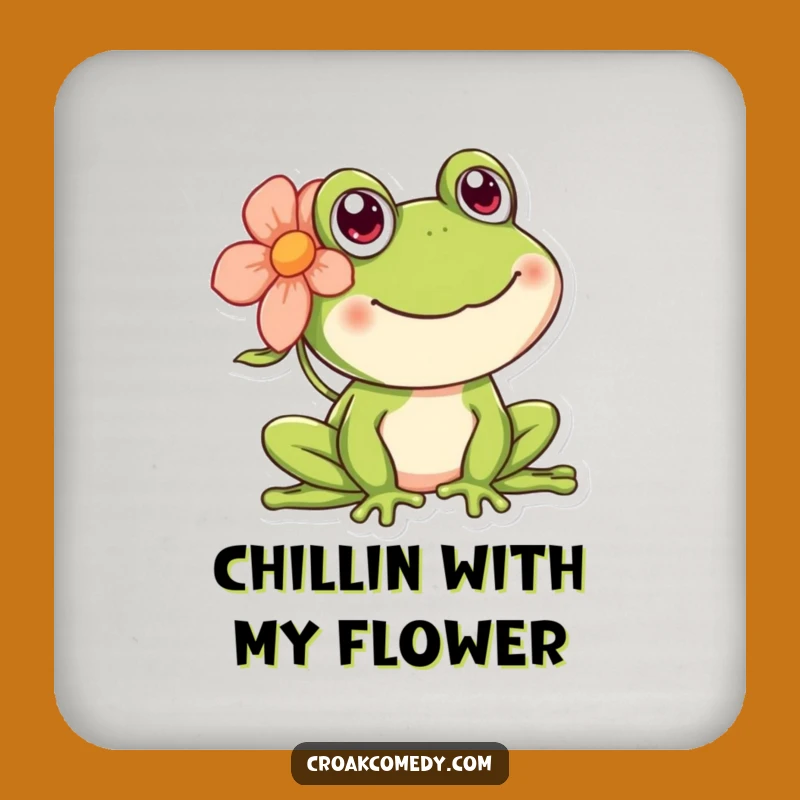 Funny Happy Frog Coaster: Cheerful Floaty Flower Drink Protection