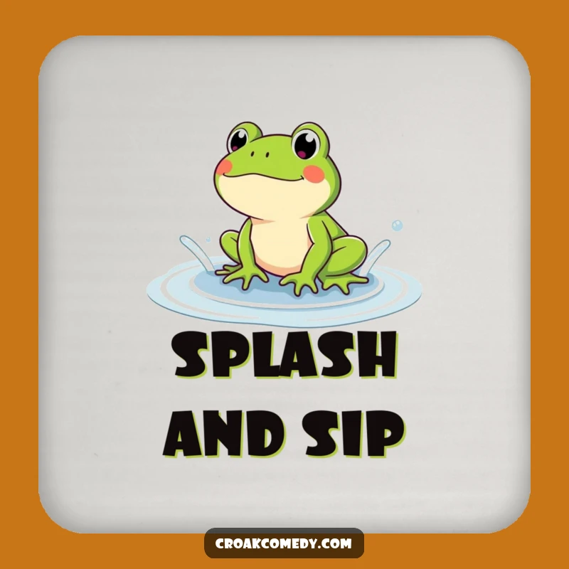 Funny Frog Coaster: Protect Surfaces with Laughs, a Hilarious Puddle Splash Gift