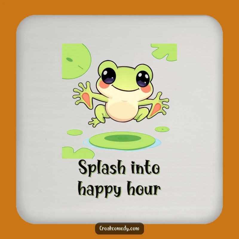Funny Frog Leap Drink Coaster - Protect Surfaces with Pond Flair