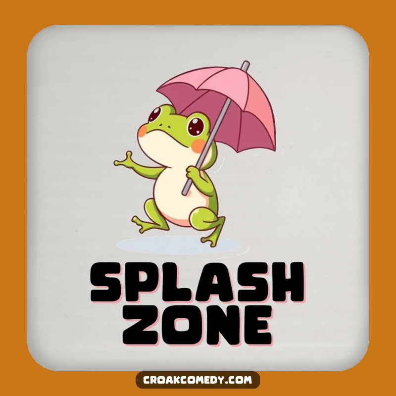 Funny Frog Umbrella Drink Coaster - Protect Surfaces with Humorous Charm