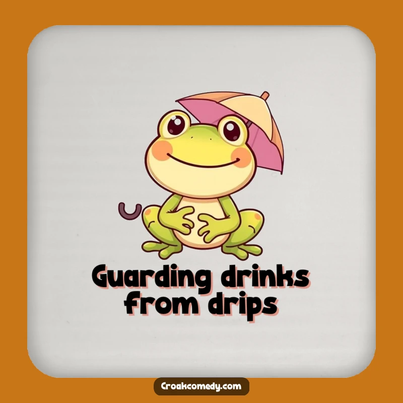 Funny Frog Umbrella Coaster - Protect Your Surfaces with Cheer!